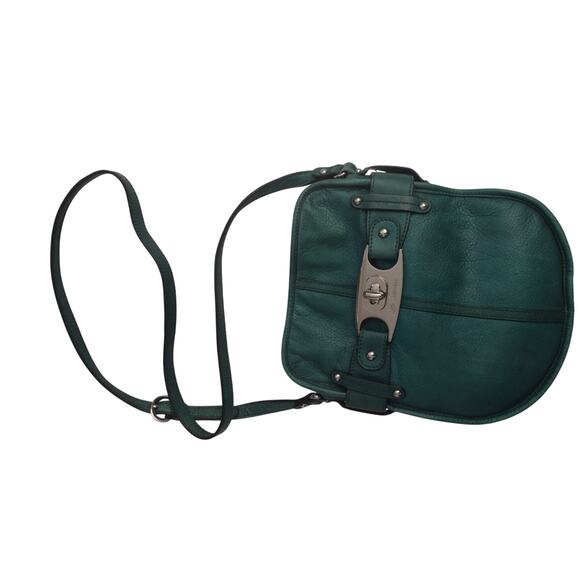 B.Makowsky Crossbody Kelly Green Butter Soft Leather Purse Bag - Picture 1 of 8
